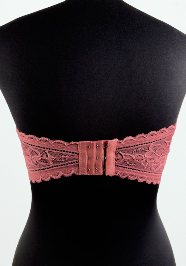 DARK PINK LACE TUBE BRA